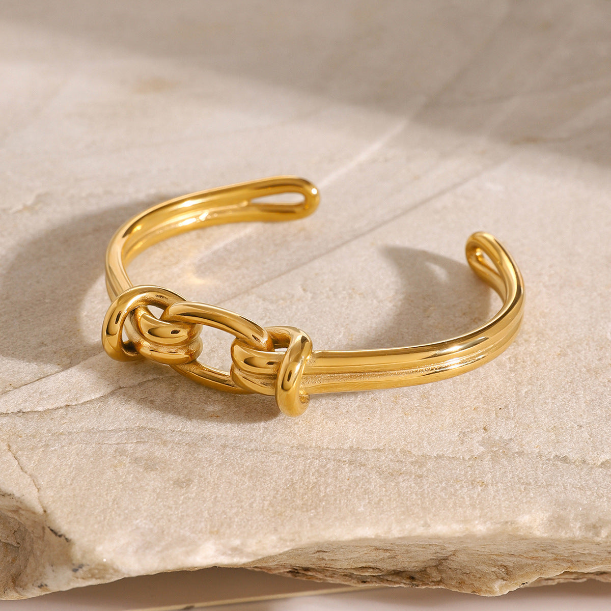 Gold Bangle Bracelet | Waterproof Hypoallergenic Knot Design 4