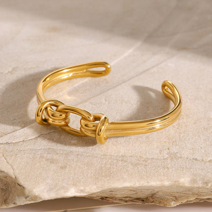 Gold Bangle Bracelet | Waterproof Hypoallergenic Knot Design 4
