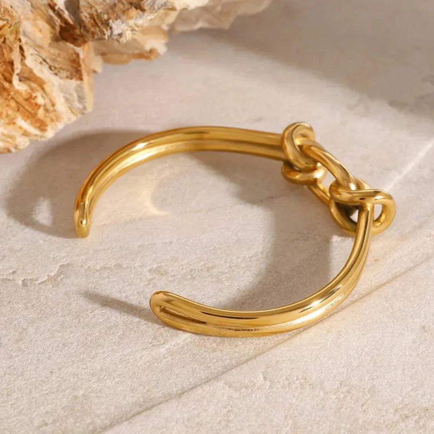 Gold Bangle Bracelet | Waterproof Hypoallergenic Knot Design 5