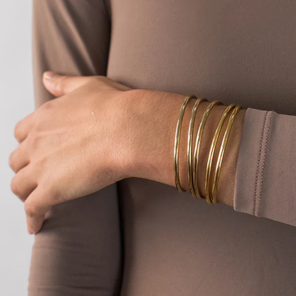 Gold Bangle Set | Lightweight Waterproof Hypoallergenic Bangles 1