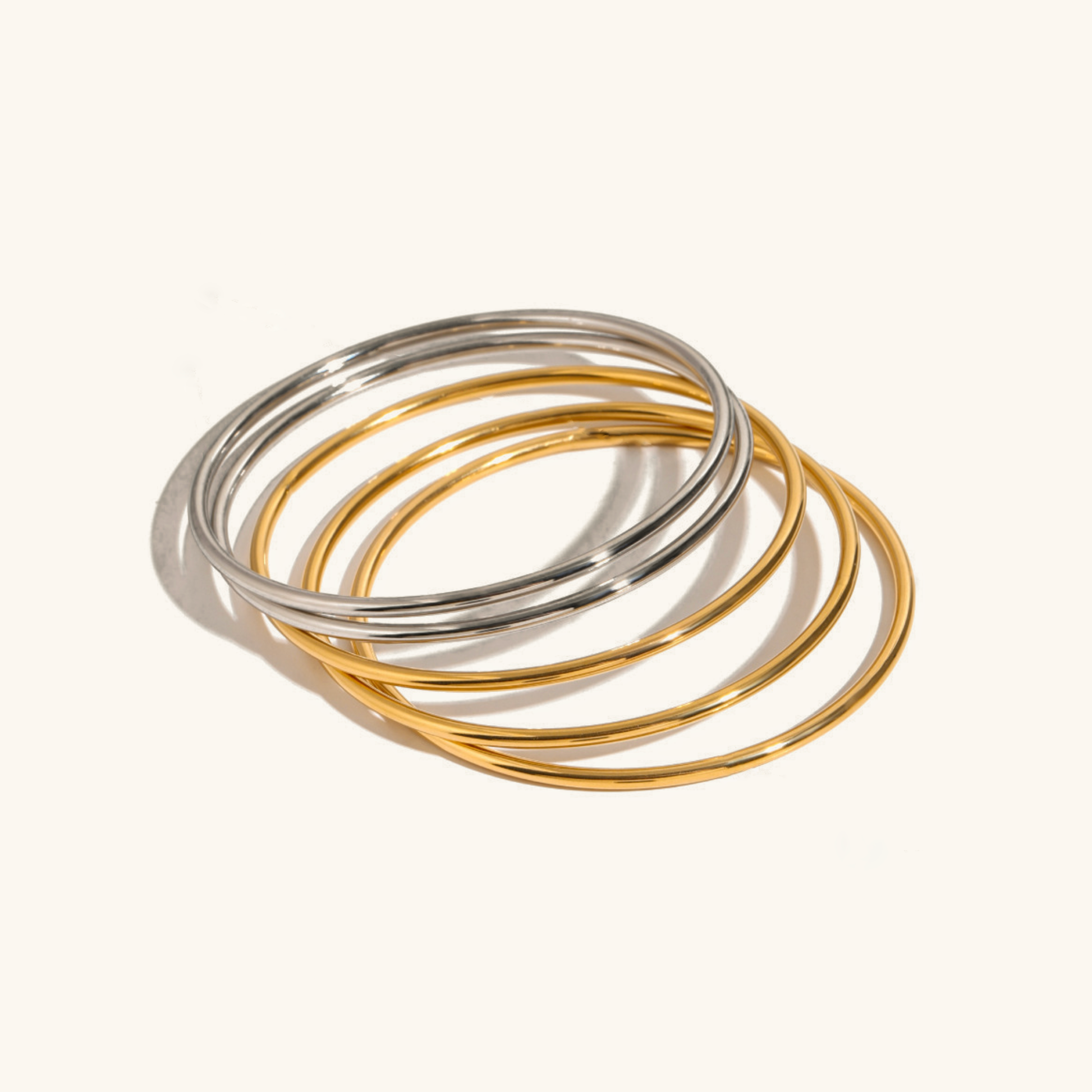 Gold Bangle Set | Lightweight Waterproof Hypoallergenic Bangles 3