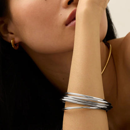 Gold Bangle Set | Lightweight Waterproof Hypoallergenic Bangles 5