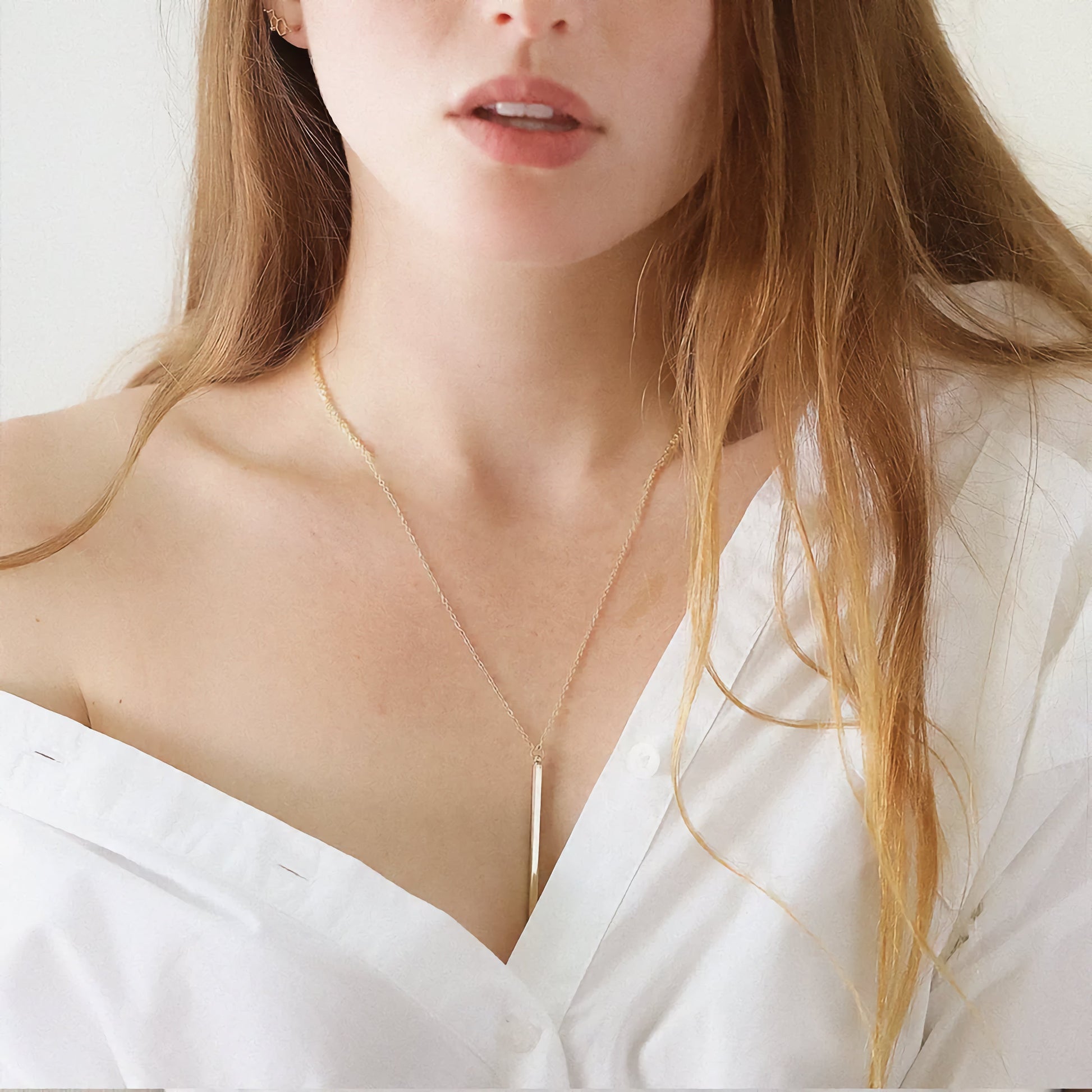 Gold Bar Necklace | Elegant Stainless Steel-Plated Design 2