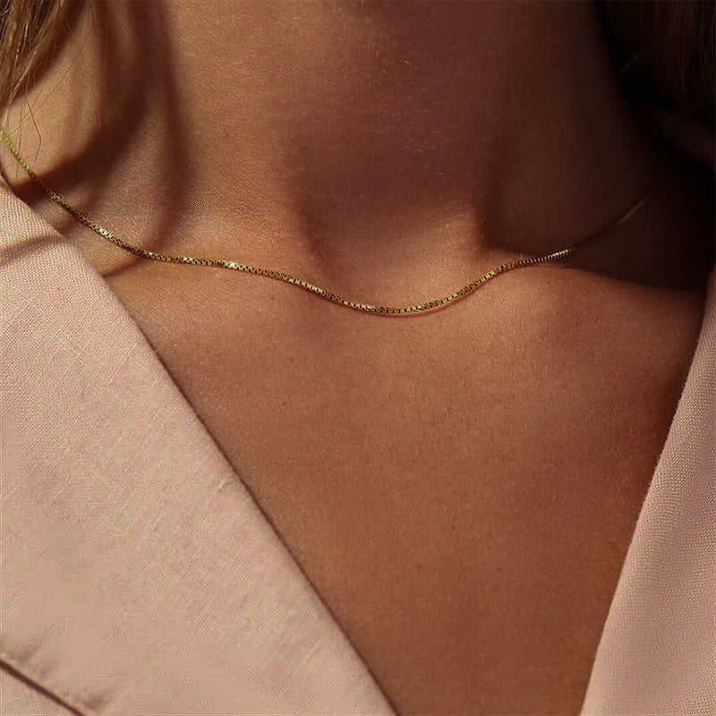 Gold Box Chain Necklace | Durable Stainless Steel-Plated with Chic Design 3