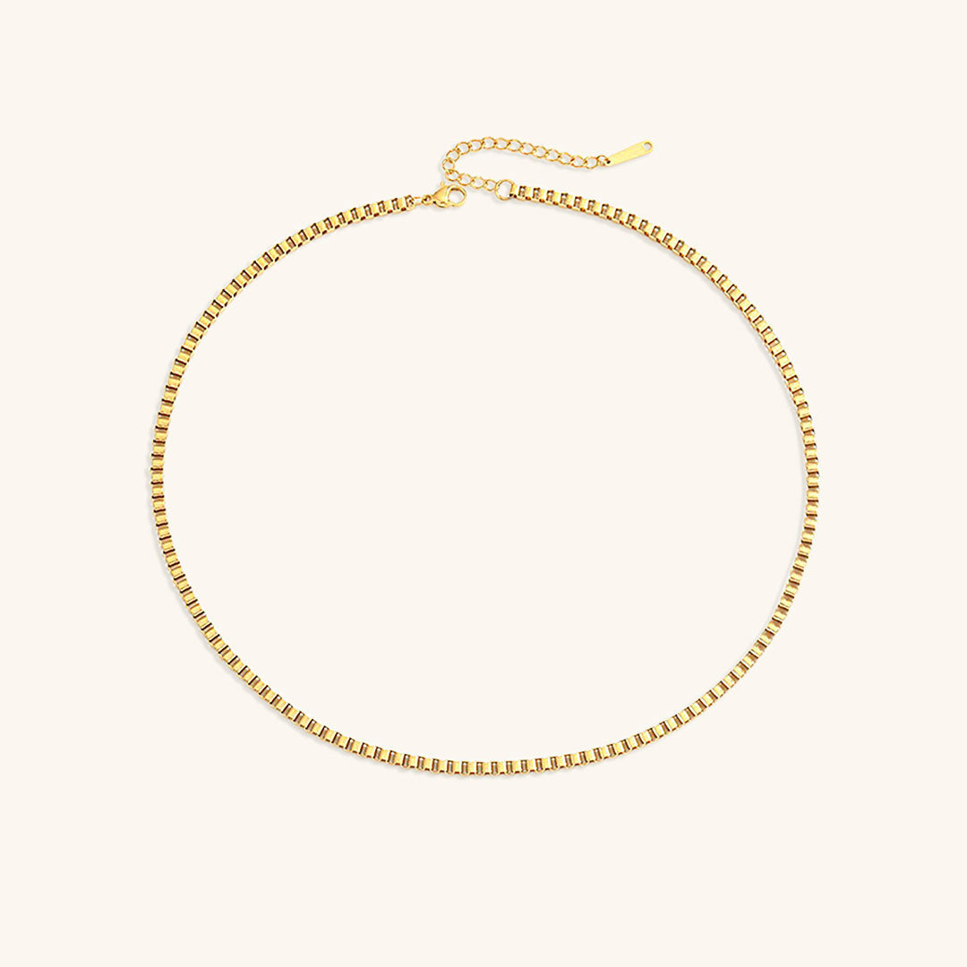 Gold Box Chain Necklace | Durable Stainless Steel-Plated with Chic Design 6