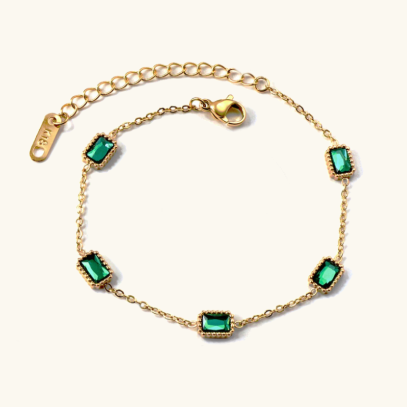 Gold Bracelet for Women | 18k Waterproof Design with Diamond Simulants 0