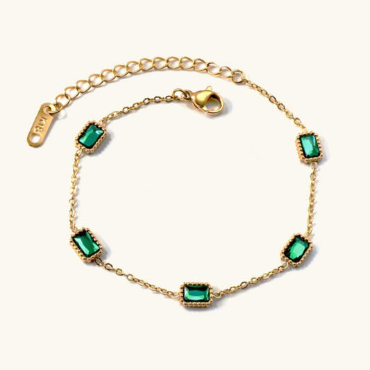 Gold Bracelet for Women | 18k Waterproof Design with Diamond Simulants 0