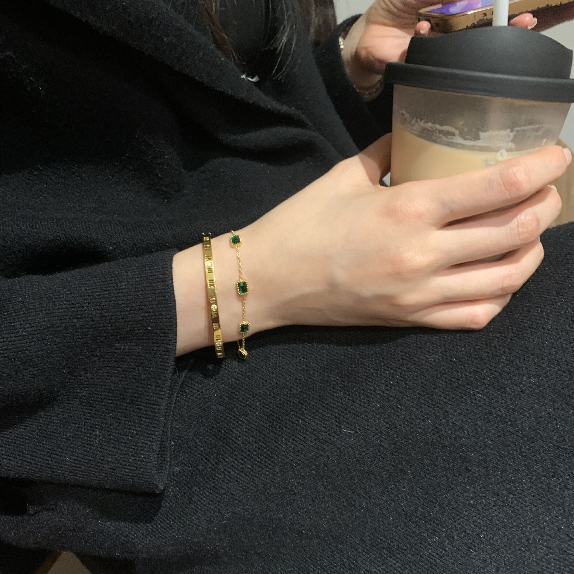 Gold Bracelet for Women | 18k Waterproof Design with Diamond Simulants 1