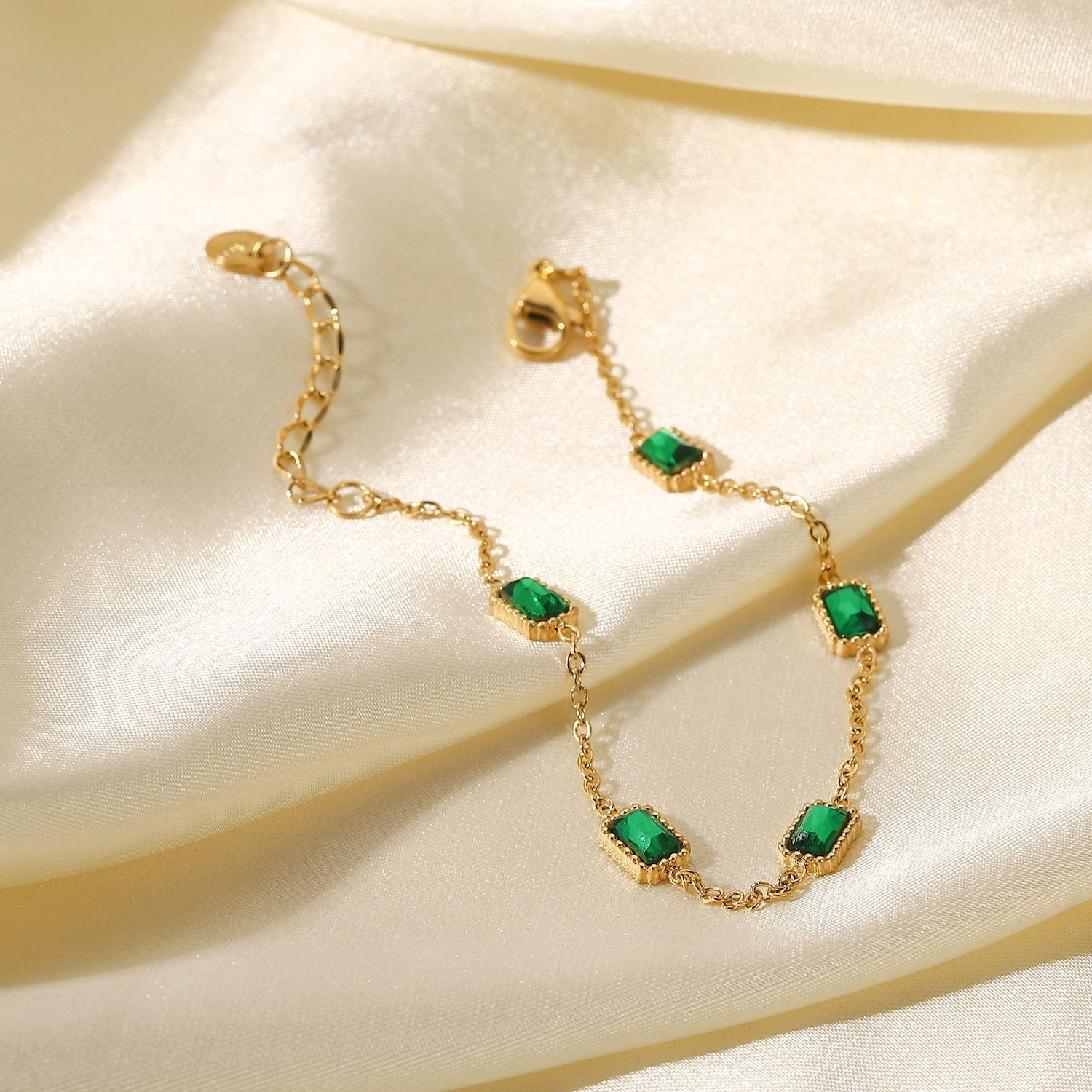 Gold Bracelet for Women | 18k Waterproof Design with Diamond Simulants 6