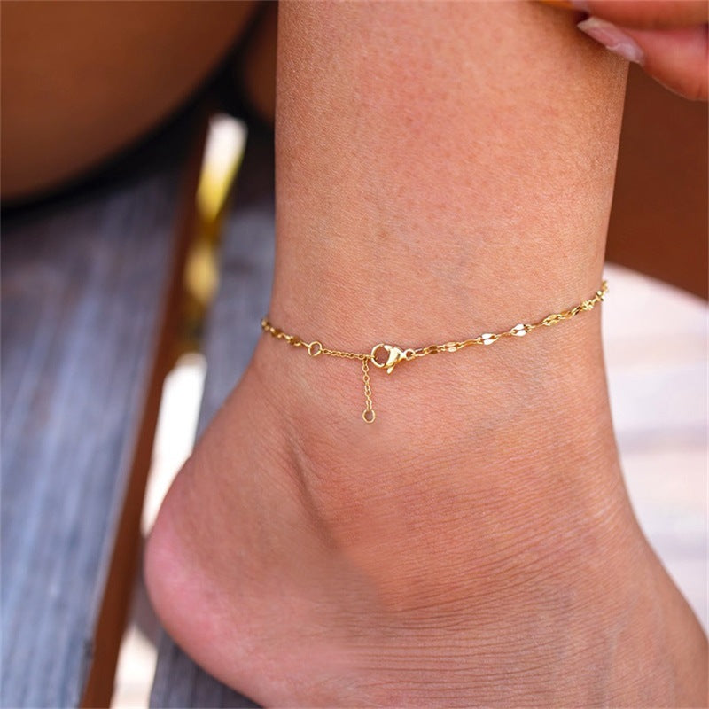 Gold Chain Anklet | Durable Stainless Steel-Plated 14k Gold 2