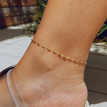 Gold Chain Anklet | Durable Stainless Steel-Plated 14k Gold 3