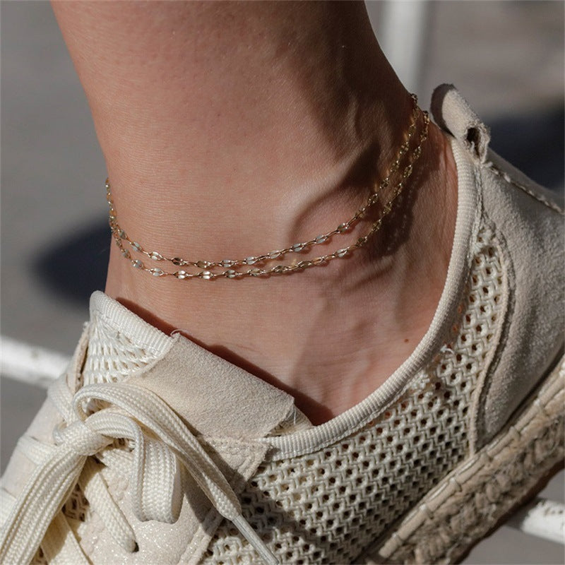 Gold Chain Anklet | Durable Stainless Steel-Plated 14k Gold 4