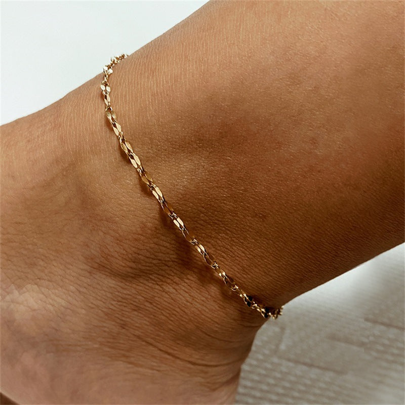 Gold Chain Anklet | Durable Stainless Steel-Plated 14k Gold 7