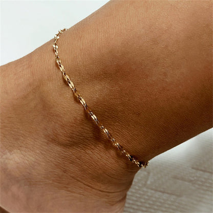 Gold Chain Anklet | Durable Stainless Steel-Plated 14k Gold 7