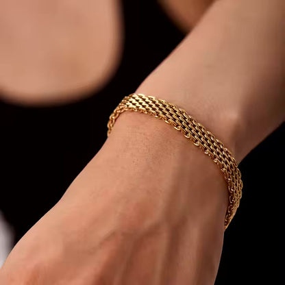 Gold Chain Bracelet | Elegant Multi-Chain Design, Waterproof & Hypoallergenic 3