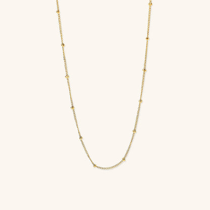 Gold Chain Necklace | Durable 18k Gold Plated with Delicate Beads 0