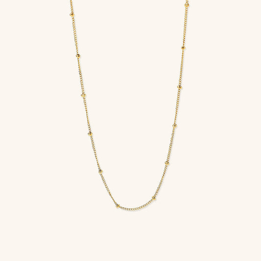 Gold Chain Necklace | Durable 18k Gold Plated with Delicate Beads 0