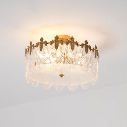 Gold Chandelier | Elegant Round Glass Design with Hand-formed Petals 5