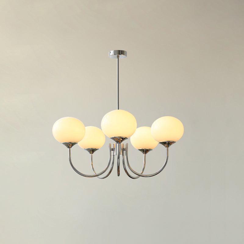 Gold Chandelier | Modern Design with Pink Glass Shades for Dining Room 10