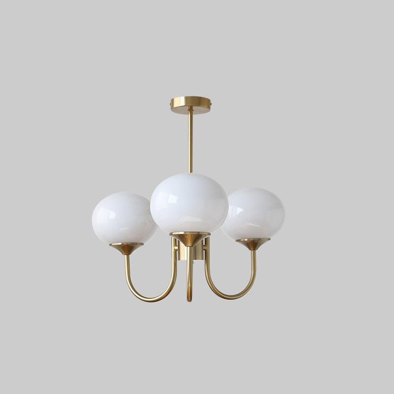 Gold Chandelier | Modern Design with Pink Glass Shades for Dining Room 12