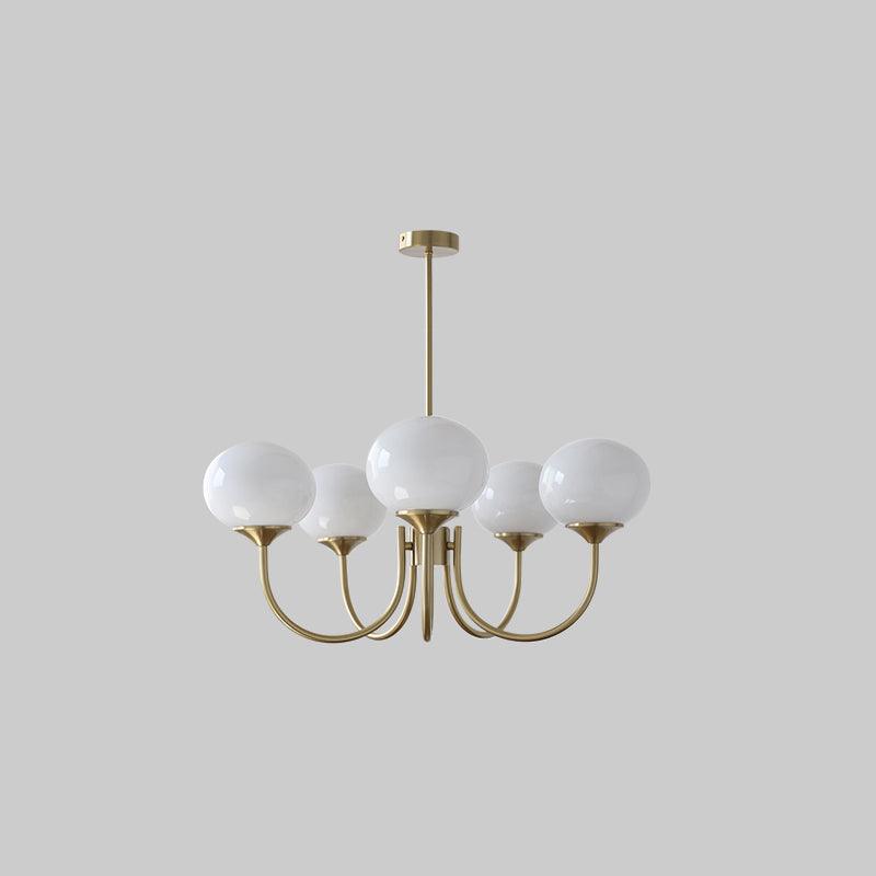Gold Chandelier | Modern Design with Pink Glass Shades for Dining Room 13