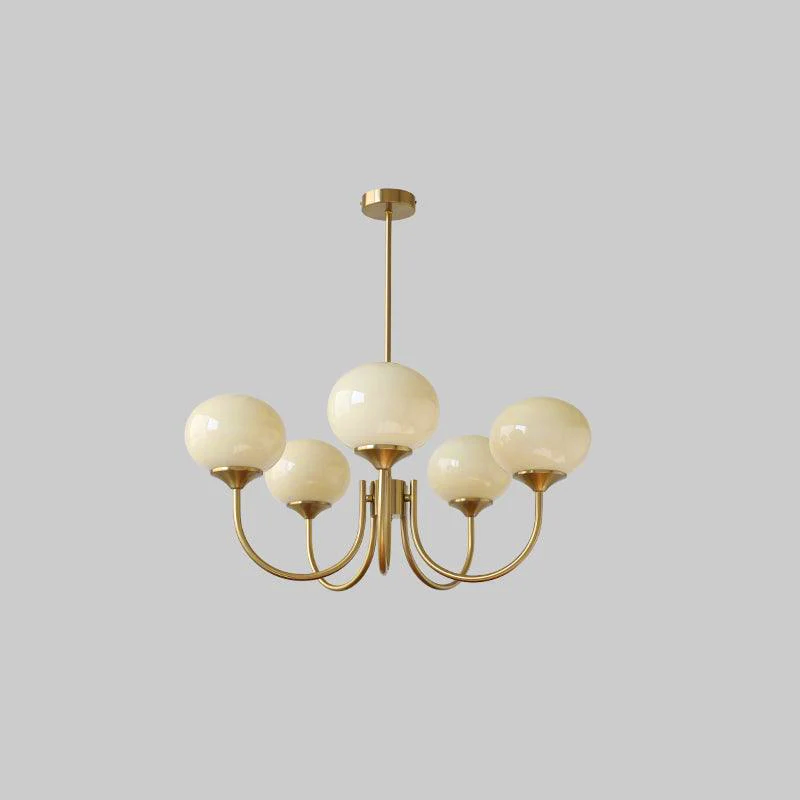 Gold Chandelier | Modern Design with Pink Glass Shades for Dining Room 18
