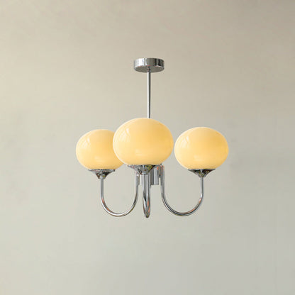 Gold Chandelier | Modern Design with Pink Glass Shades for Dining Room 19