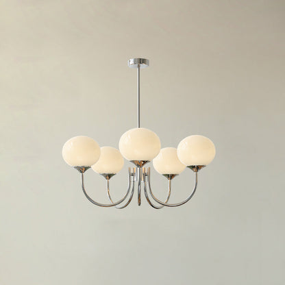 Gold Chandelier | Modern Design with Pink Glass Shades for Dining Room 9