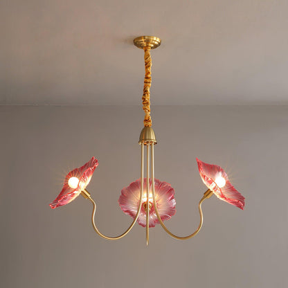 Gold Chandelier | Modern Leaf-Shaped Frosted Glass Design for Dining Room 11