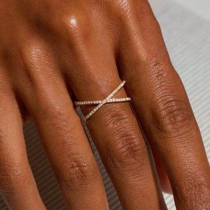 Gold Cross Ring | Solid 18k Gold with Durable Diamond Simulants 1