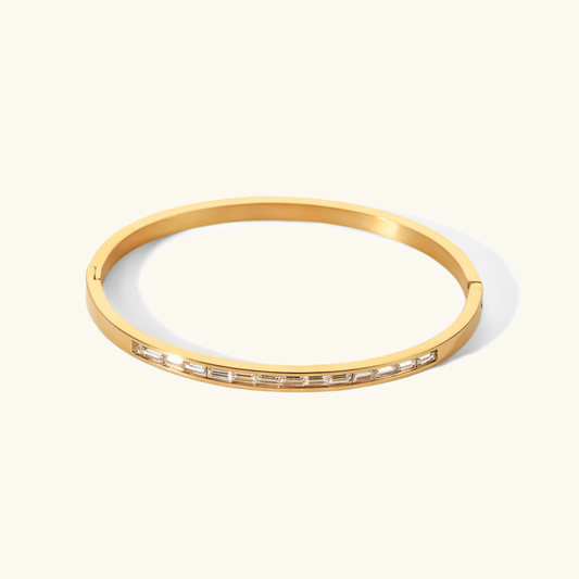 Gold Diamond Bangle Bracelet | Waterproof Hypoallergenic Design 0