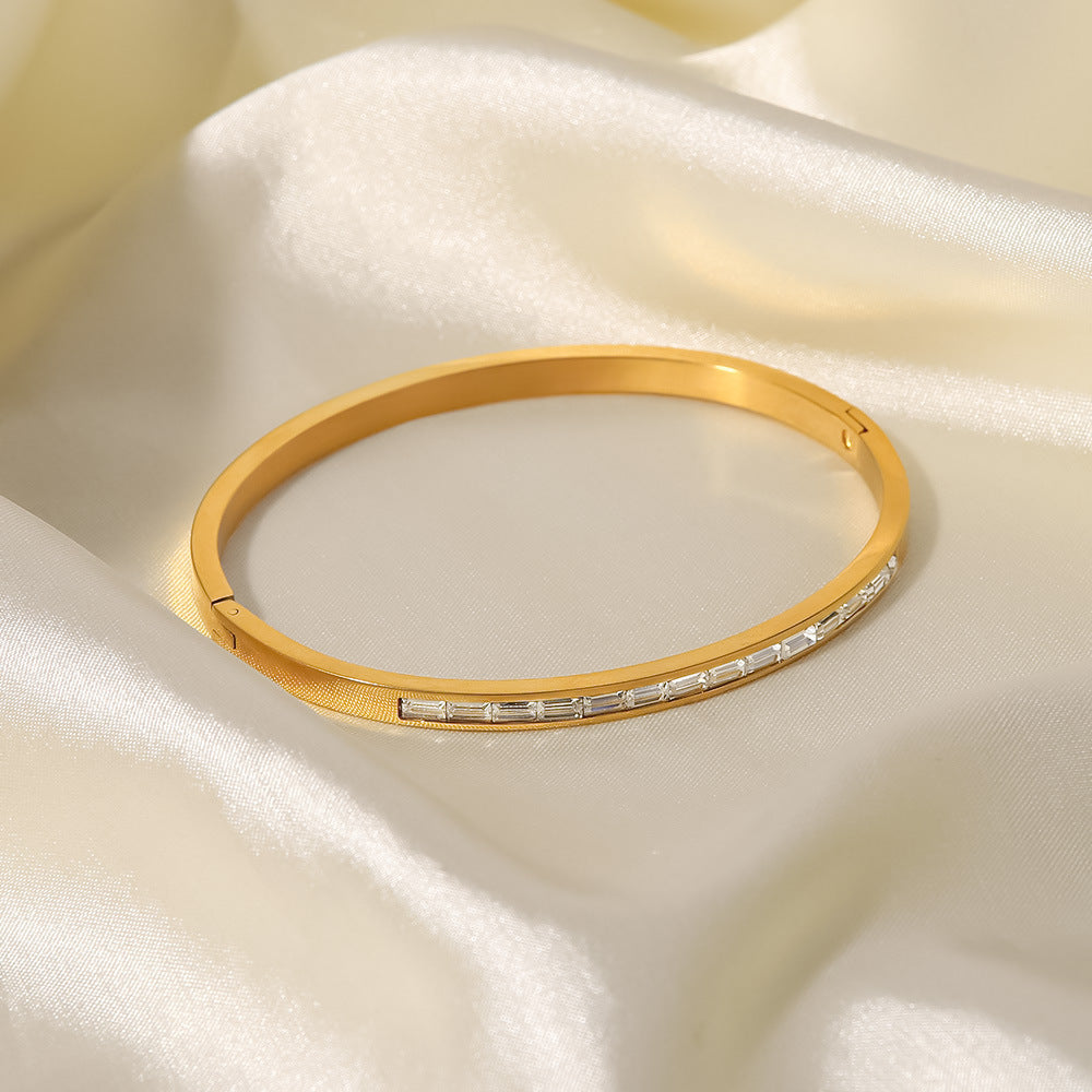 Gold Diamond Bangle Bracelet | Waterproof Hypoallergenic Design 3