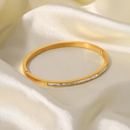 Gold Diamond Bangle Bracelet | Waterproof Hypoallergenic Design 3