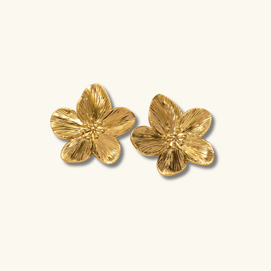Gold Earrings for Women | 18k Gold-Plated Floral Design, Hypoallergenic 0