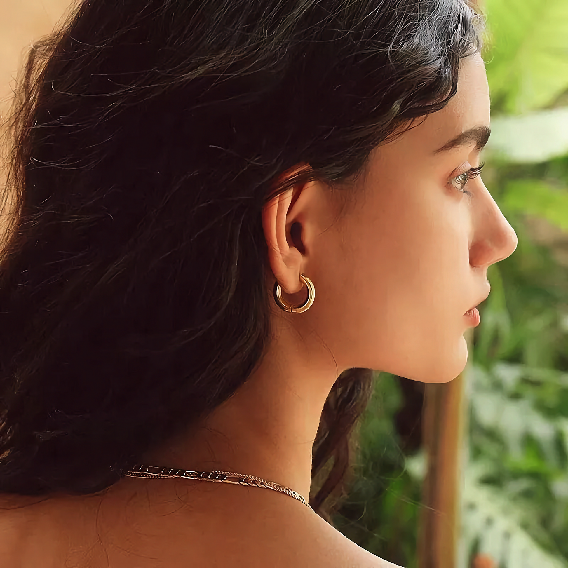 Gold Hoop Earrings | 18k Gold-Plated Stainless Steel with Elegant Design 1
