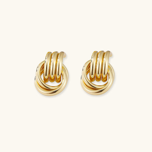 Gold Hoop Earrings | 18k Waterproof Layered Design for Durability 0