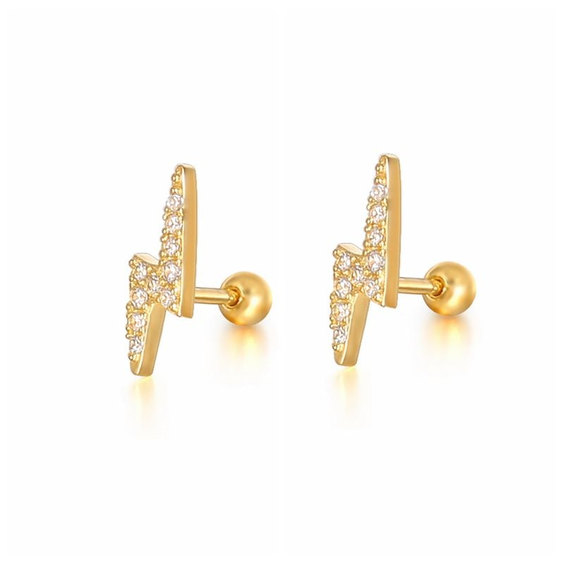 Gold Hoop Earrings | Hypoallergenic S925 Sterling Silver with Crystal Pave Design 2