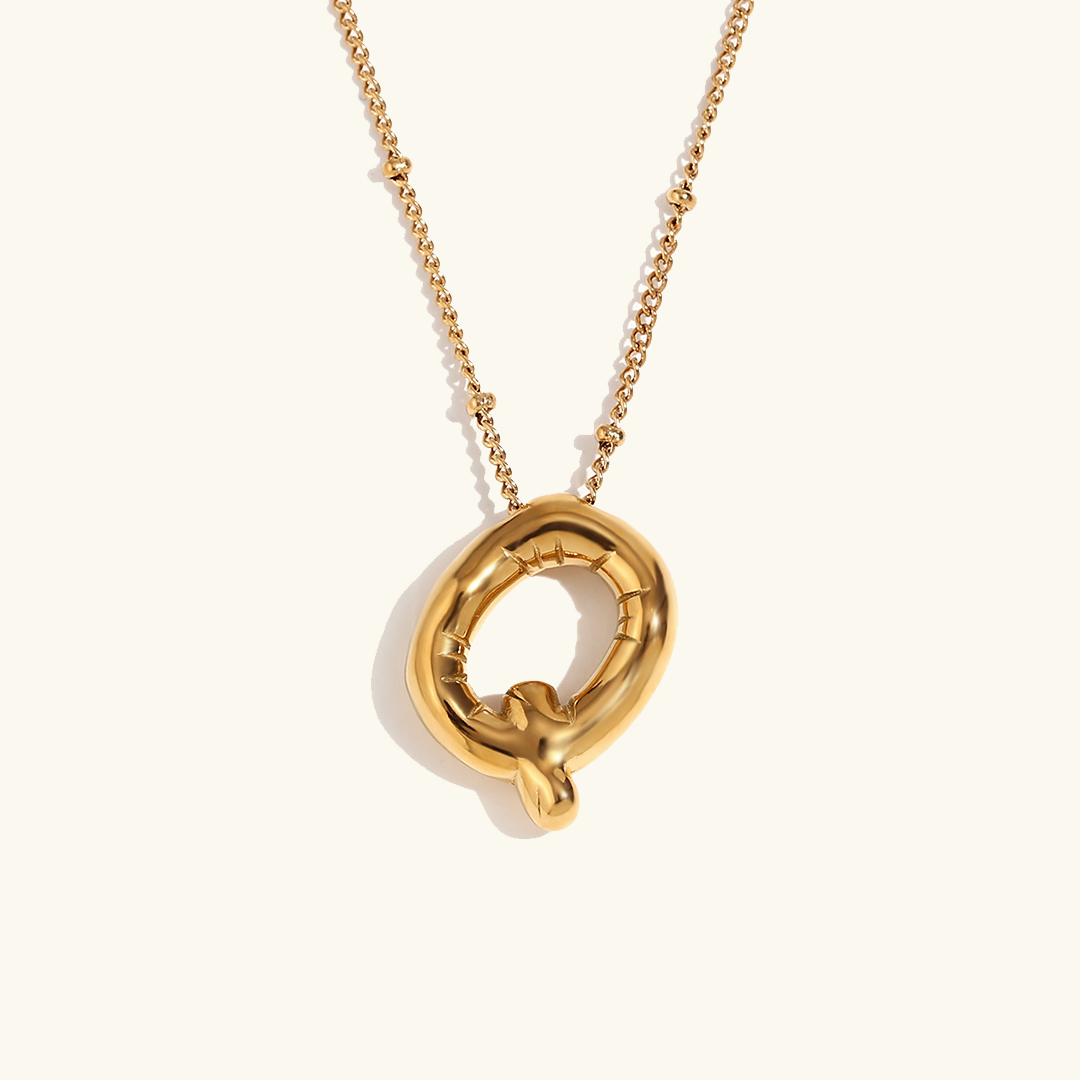 Gold Initial Necklace | Hypoallergenic 18k Gold-Plated Pendant 14