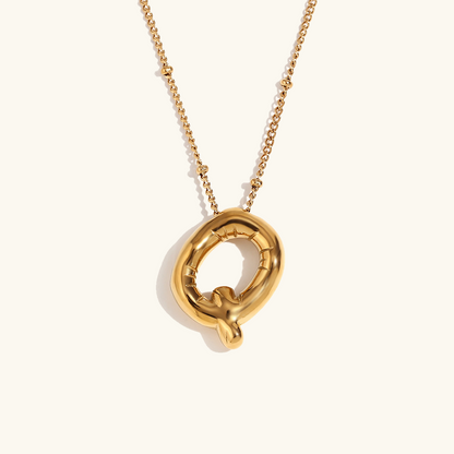 Gold Initial Necklace | Hypoallergenic 18k Gold-Plated Pendant 14