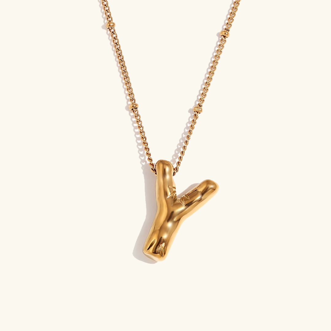 Gold Initial Necklace | Hypoallergenic 18k Gold-Plated Pendant 15