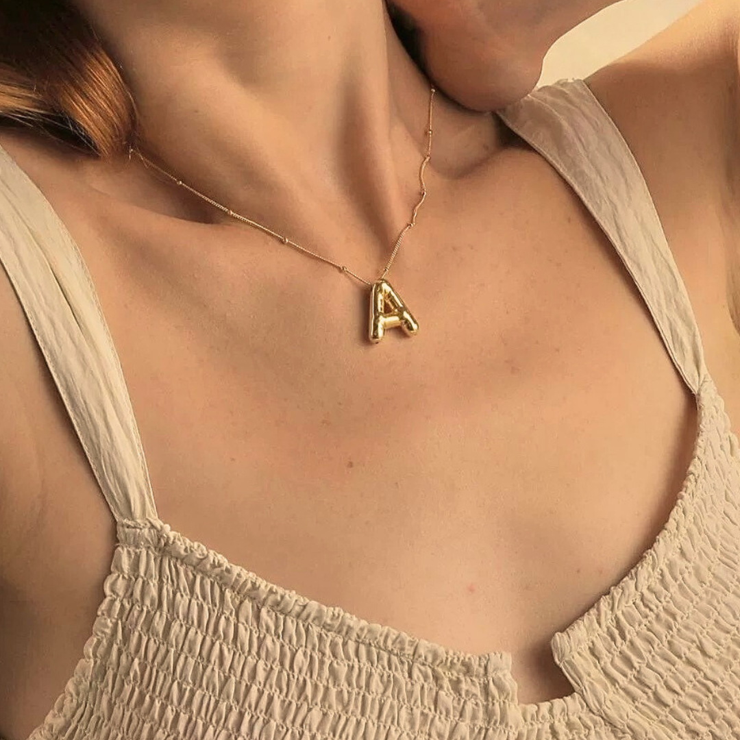 Gold Initial Necklace | Hypoallergenic 18k Gold-Plated Pendant 2