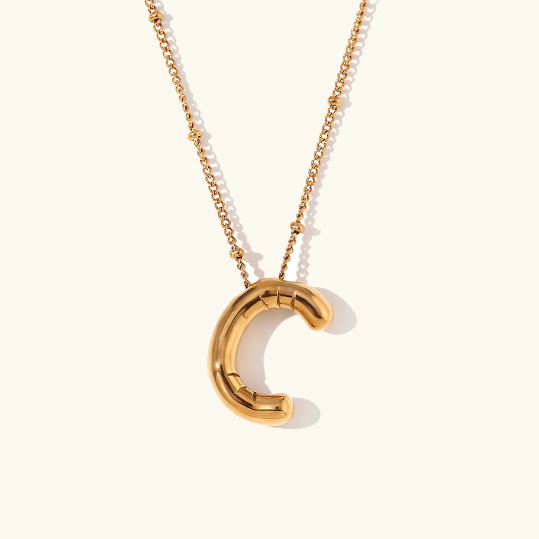 Gold Initial Necklace | Hypoallergenic 18k Gold-Plated Pendant 20