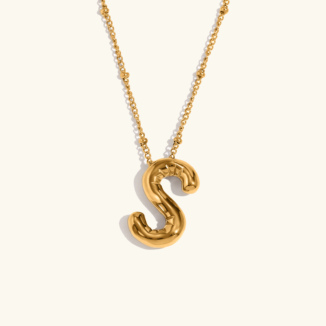 Gold Initial Necklace | Hypoallergenic 18k Gold-Plated Pendant 22