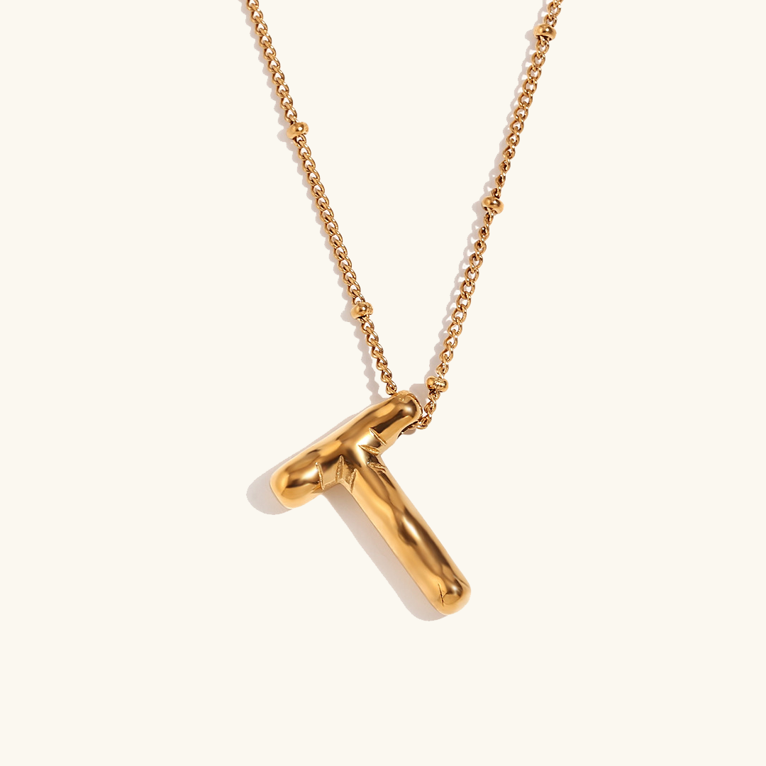 Gold Initial Necklace | Hypoallergenic 18k Gold-Plated Pendant 23
