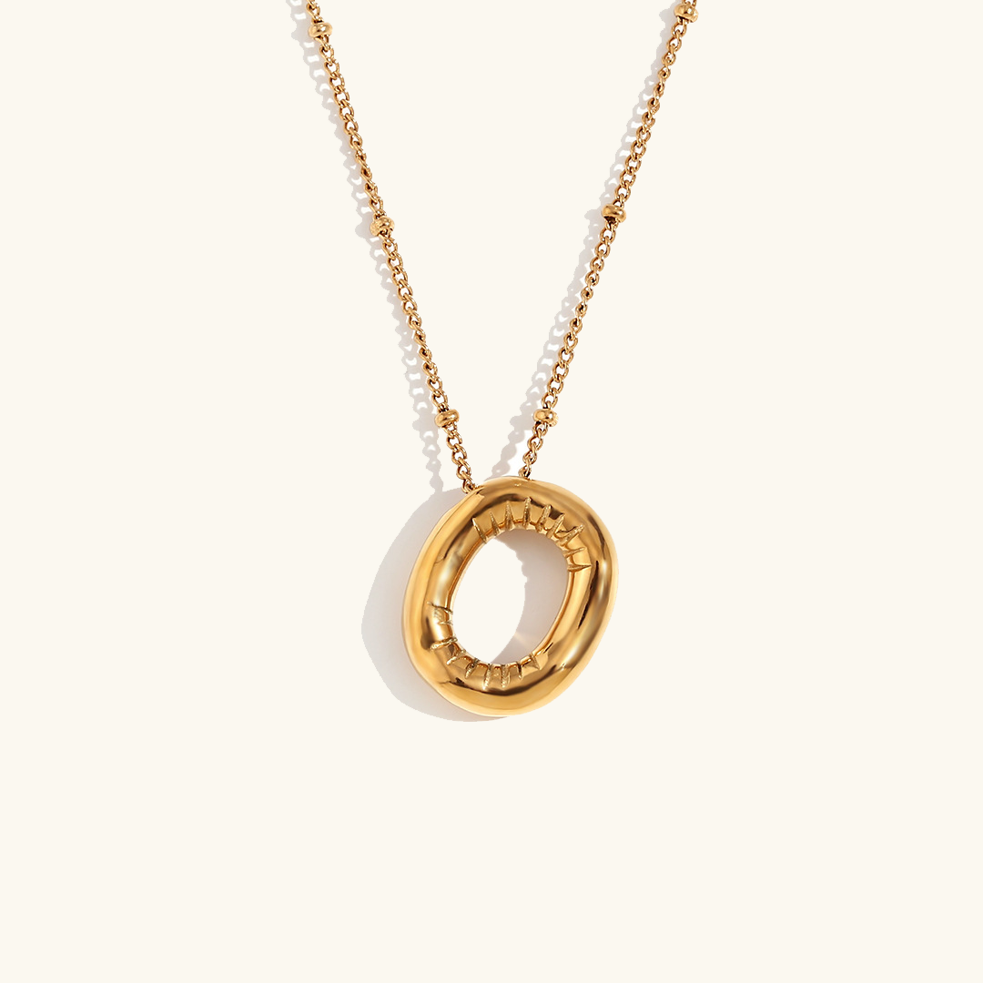 Gold Initial Necklace | Hypoallergenic 18k Gold-Plated Pendant 25