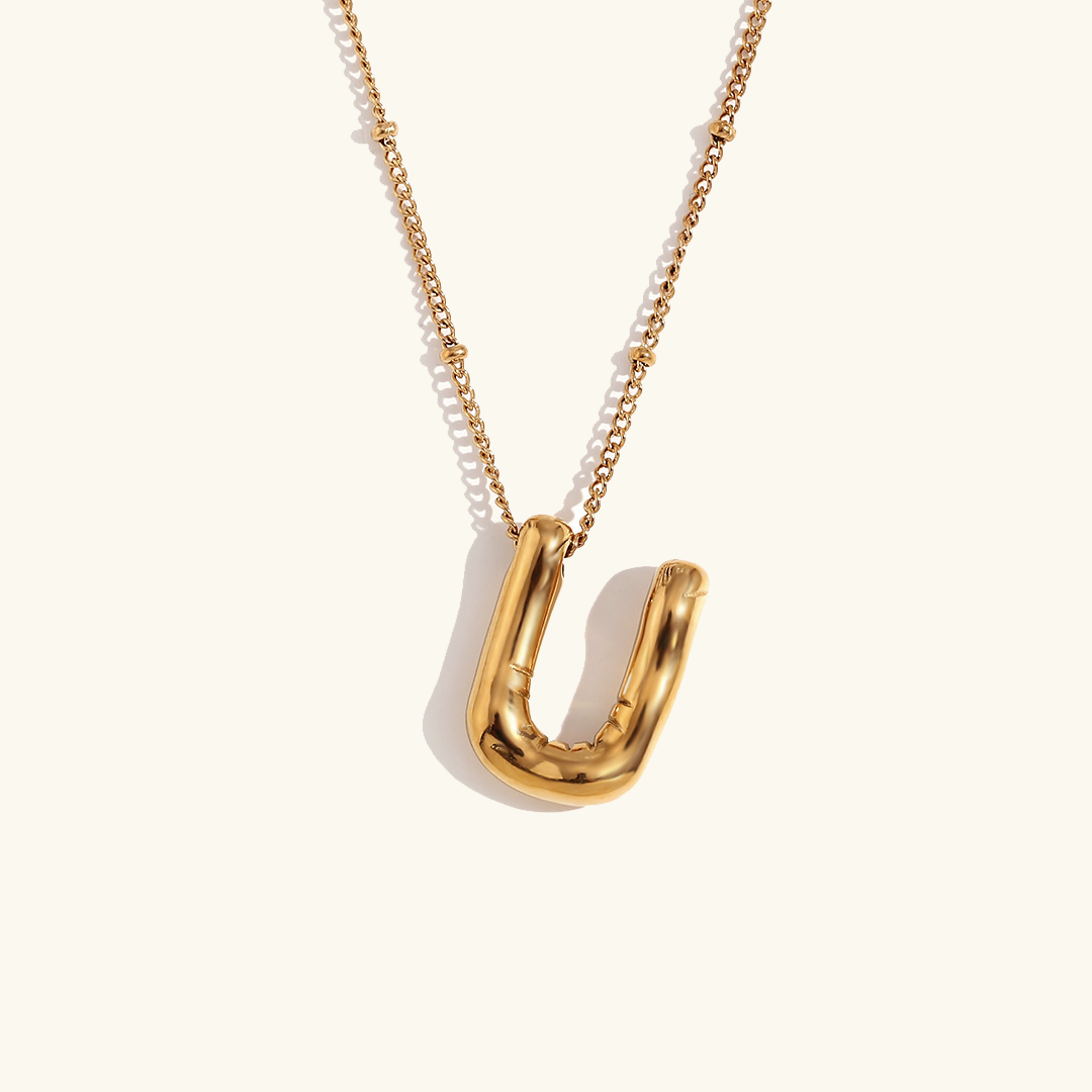 Gold Initial Necklace | Hypoallergenic 18k Gold-Plated Pendant 27