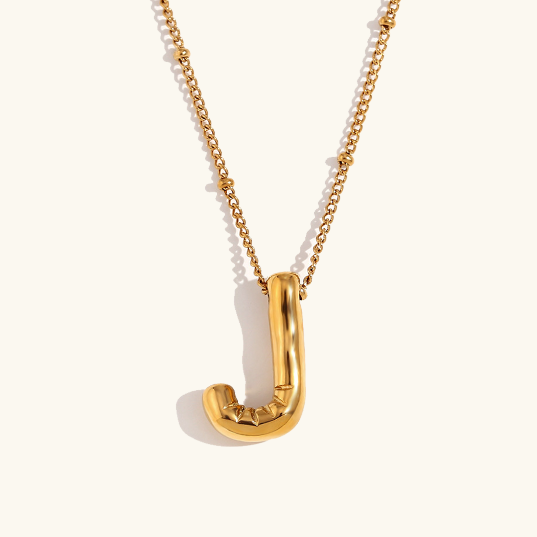 Gold Initial Necklace | Hypoallergenic 18k Gold-Plated Pendant 44