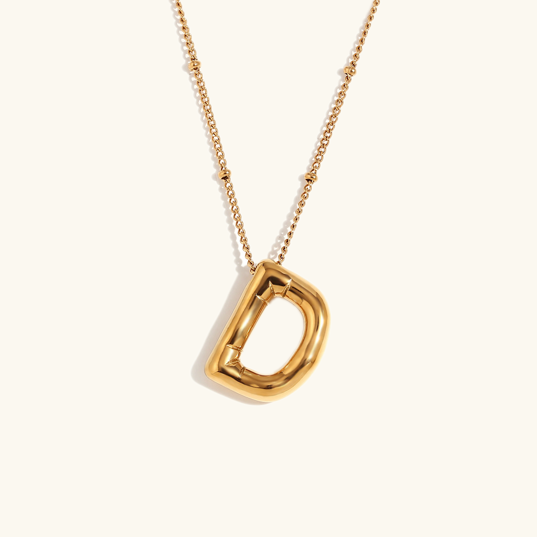 Gold Initial Necklace | Hypoallergenic 18k Gold-Plated Pendant 50