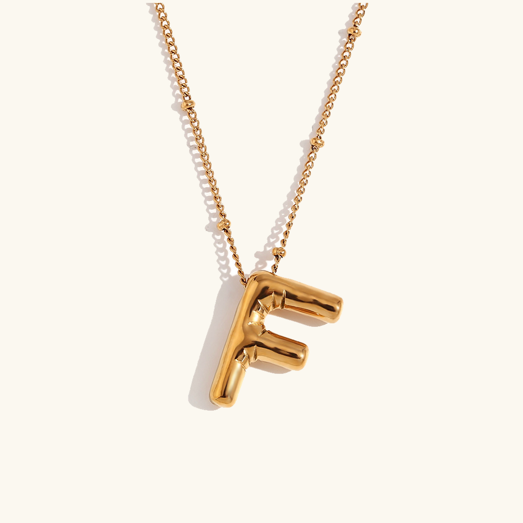 Gold Initial Necklace | Hypoallergenic 18k Gold-Plated Pendant 56