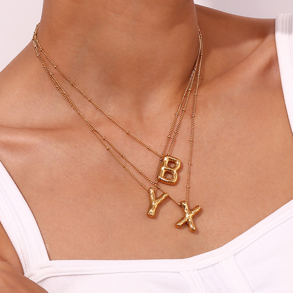 Gold Initial Necklace | Hypoallergenic 18k Gold-Plated Pendant 7